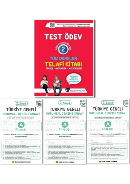 2. Sınıf Tüm Dersler Telafi Kitabı - 3 Adet Kurumsal Deneme Sınavı