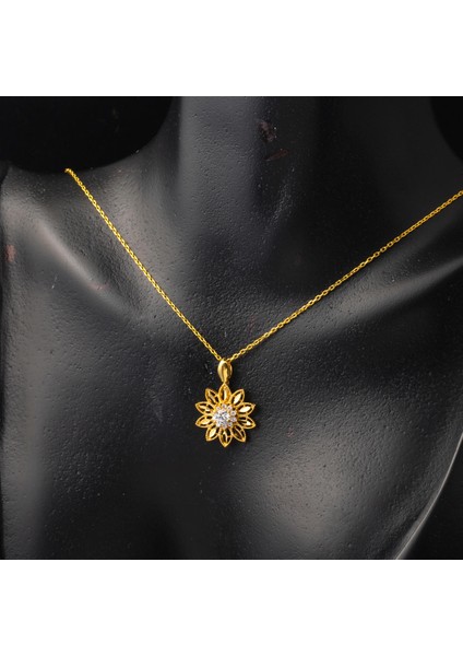 Lotus Çiçeği 22 Ayar Altın Kolye