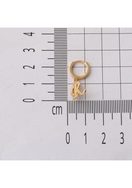 R Harfi Halka Sallantılı 14 Ayar Altın Küpe indirimleri