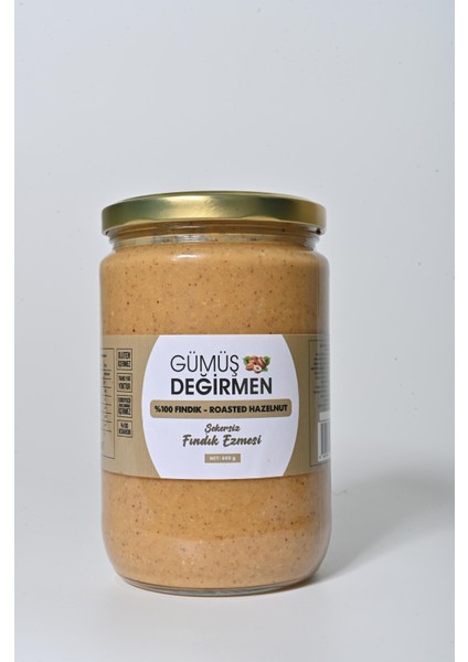 Şekersiz Fındık Ezmesi 660 gr Cam Kavanoz