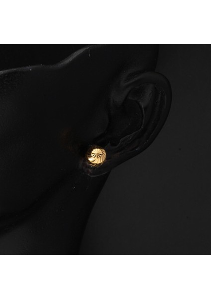 Kalemli 22 Ayar Sarı Altın Top Küpe 7 mm Küpe modelleri