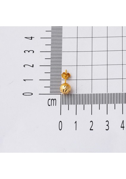 Kalemli 22 Ayar Sarı Altın Top Küpe 7 mm Küpe fırsatları