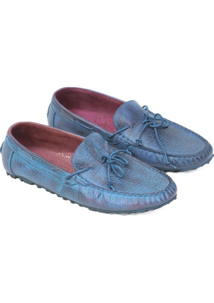 Deri El Yapımı Eskitme Renk Erkek Loafer modelleri