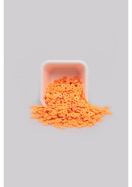 Çiçek Hamur Fimo Boncuk 4 mm | Turuncu
