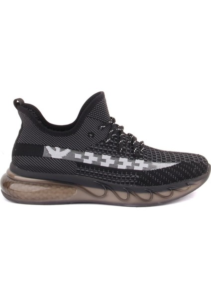 Siyah - Sennida Tekstil Materyal Eva Taban Sneakers G419
