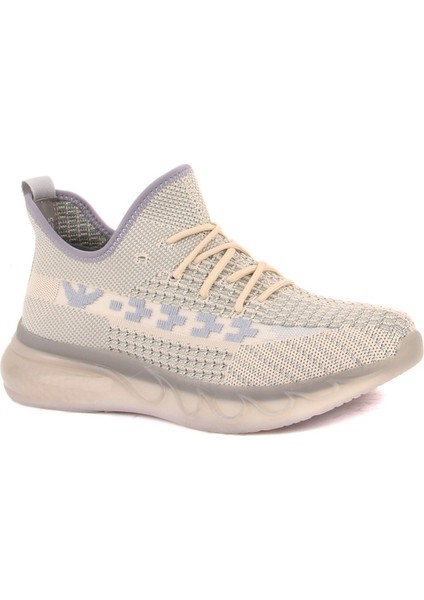 Bej - Sennida Tekstil Materyal Eva Taban Sneakers G419