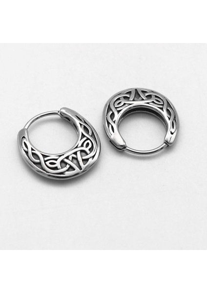 Tribal Desen Işleme Vintage Damla Model Geçirmeli Motorcu Butik 316L Çelik Erkek Küpe fiyatları