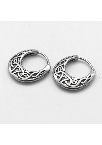 Tribal Desen Işleme Vintage Damla Model Geçirmeli Motorcu Butik 316L Çelik Erkek Küpe fırsatları