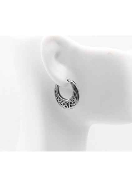 Tribal Desen Işleme Vintage Damla Model Geçirmeli Motorcu Butik 316L Çelik Erkek Küpe indirimleri