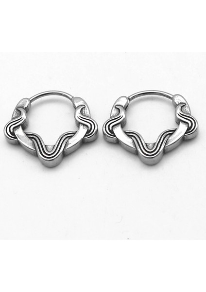 Halka Parlatma Vintage Geçirmeli Erkek Çelik Küpe