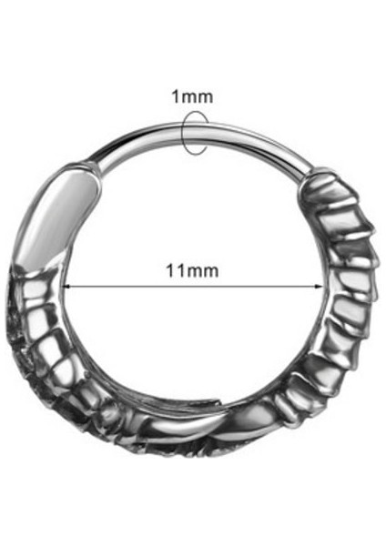 Pençe Dizayn Gotik Halka Geçirmeli Erkek 316L Çelik Erkek Küpe