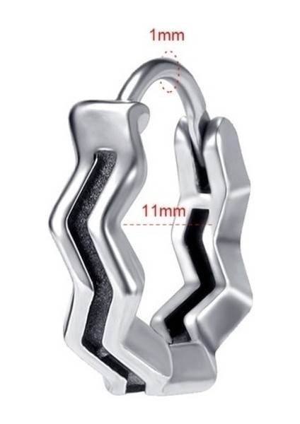 Zikzak Çizgili Spor Tarz Modern Geçirmeli Motorcu Erkek 316L Çeli Küpe fiyatları