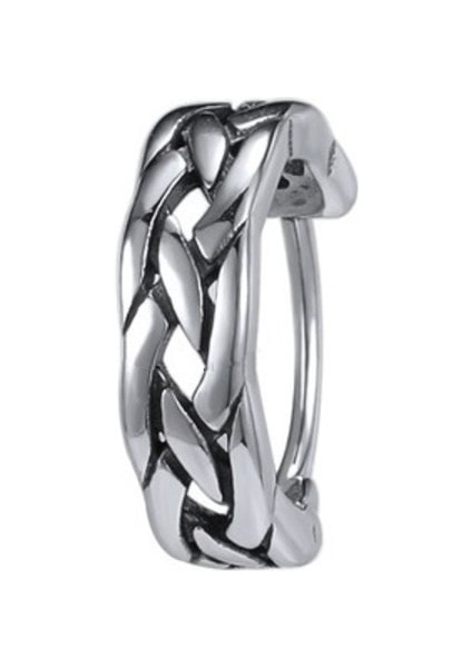 Örgü Dizayn Halka Modern 316L Çelik Geçirmeli Erkek Küpe