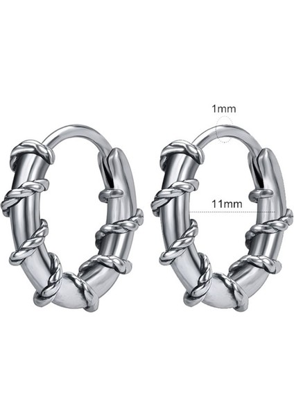 Denizci Halatlı Halka Dizayn Geçirmeli Erkek 316L Çelik Küpe modelleri