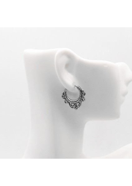 Butik Desenli Halka Geçirmeli Vintage Erkek 316L Çelik Küpe indirimleri