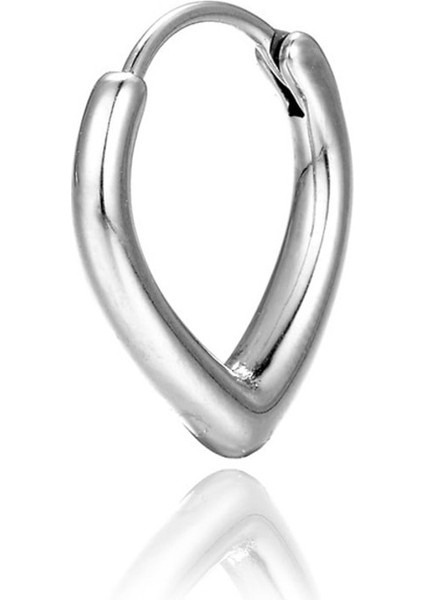 Klasik Damla Model Düz Halka Geçirmeli 316L Çelik Erkek Küpe