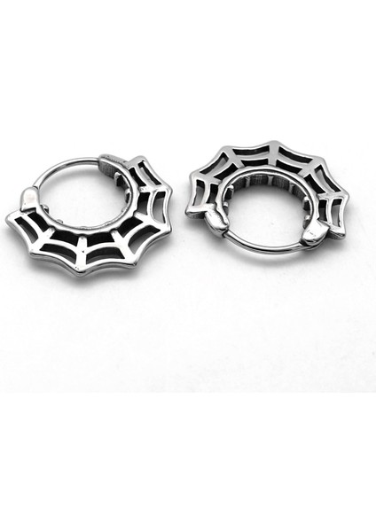 Örümcek Ağı Gotik Model Octagon Dizayn Motorcu Witchcraft 316L Çelik Erkek Küpe fiyatları