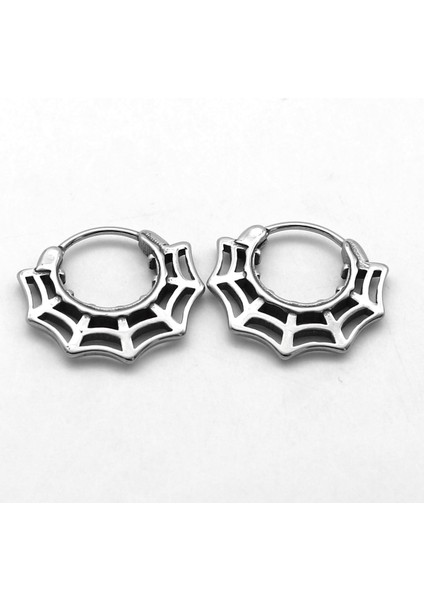 Örümcek Ağı Gotik Model Octagon Dizayn Motorcu Witchcraft 316L Çelik Erkek Küpe fırsatları
