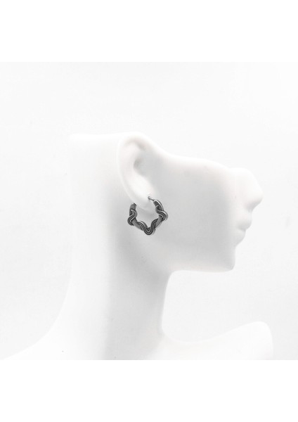 Halka Parlatma Vintage Geçirmeli Erkek Çelik Küpe indirimleri