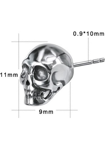 Büyük Kurukafa Gotik Çivi Model Skull 316L Çelik Erkek Küpe modelleri