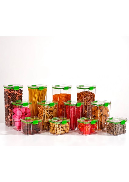 12'li Saklama Kabı Seti-Sızdırmaz-Çift Kilit Klipsli-vakum Kapaklı Erzak Saklama Kabı modelleri