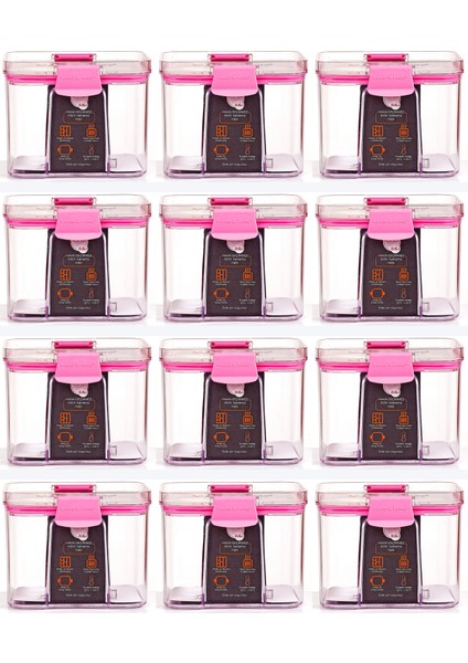 12LI Küçük Boy Sızdırmaz-Çift Kilit Klipsli-Vakum Kapaklı Erzak-Baharat Saklama Kabı indirimleri