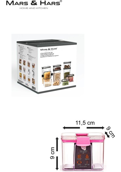 12LI Küçük Boy Sızdırmaz-Çift Kilit Klipsli-Vakum Kapaklı Erzak-Baharat Saklama Kabı