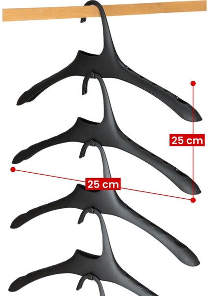 Iç Içe Geçebilir Portatif Dolap Içi Düzenleyici Elbise Kıyafet Askısı Siyah 12 Adet