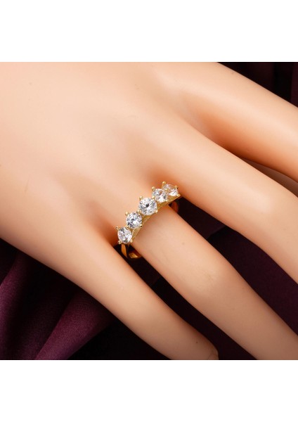 14 Ayar Yanları Taşlı Beştaş Altın Yüzük fiyatları