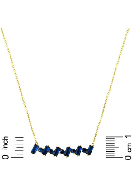 Lacivert Renk Taşlı Altın Kolye indirimleri