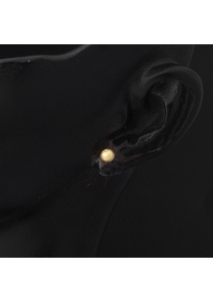 14 Ayar Altın Mat Top Küpe 4 mm Küpe
