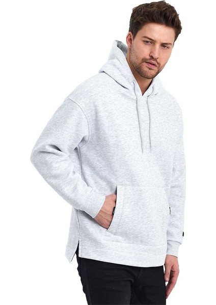 Kapüşonlu Oversize Kanguru Cep Şardonlu 3 Iplik Erkek Sweatshirt fiyatları