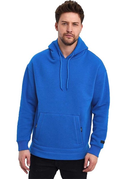 Kapüşonlu Oversize Kanguru Cep Şardonlu 3 Iplik Erkek Sweatshirt modelleri
