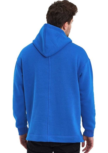 Kapüşonlu Oversize Kanguru Cep Şardonlu 3 Iplik Erkek Sweatshirt fırsatları