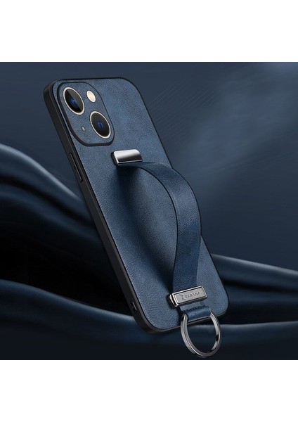 Apple iPhone 15 Uyumlu Kılıf Zebana Classic Deri Kılıf Lacivert