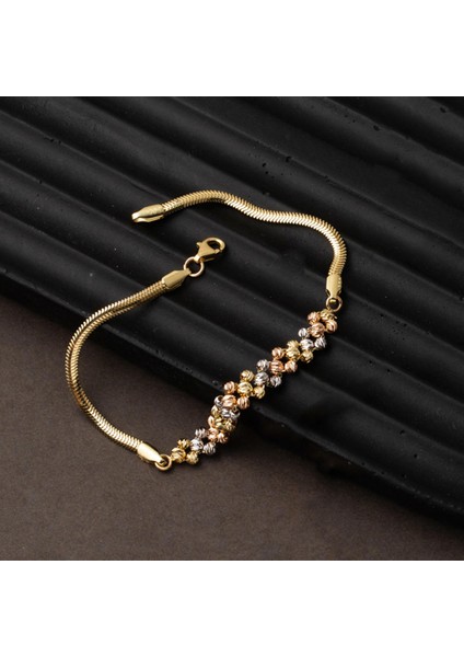 14 Ayar Balıksırtı Zincirli Renkli Dorika Altın Bileklik fiyatları