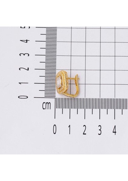 Tasarım Baget Taşlı Altın Küpe 14 Ayar indirimleri