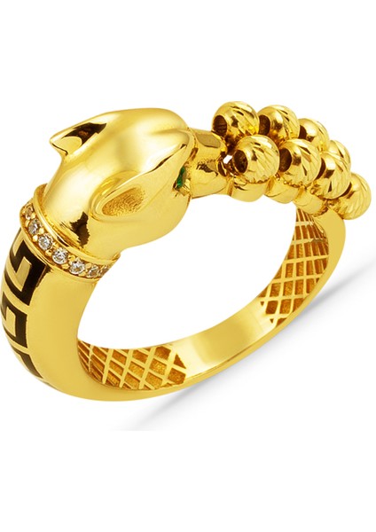 Dorikalı Puma Altın Yüzük 14 Ayar