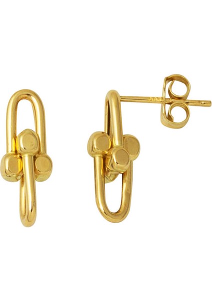 Tiffany 14 Ayar Sarı Altın Küpe