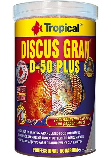 Discus Gran D-50 Plus Discus Balıkları Için Renklendirici Granül Balık Yemi 1000 ml 440 gr