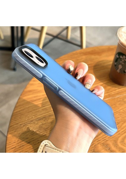 Apple iPhone 15 Plus Uyumlu Kılıf Zebana Airbag Fundas Silikon Kılıf Sierra Mavisi