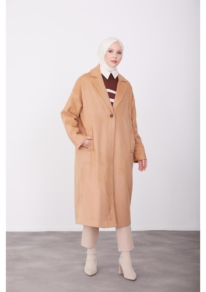 Tek Düğmeli Kaban 23K7202 Camel
