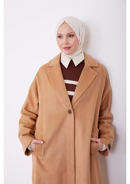 Tek Düğmeli Kaban 23K7202 Camel