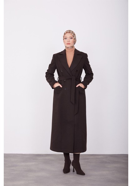 Vatkalı Blazer Manto 23K8604 Kahverengi