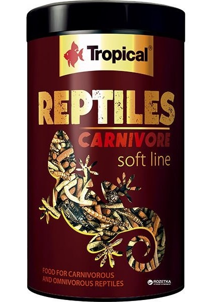 Tropical Reptiles Carnivore Soft Etobur ve Omnivor Sürüngenler Için Yem 1000 ml 260 gr