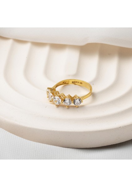 14 Ayar Asansör Model Altın Beştaş Yüzük modelleri