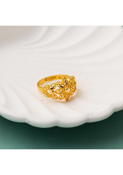 14 Ayar Papatya Sade Altın Yüzük indirimleri