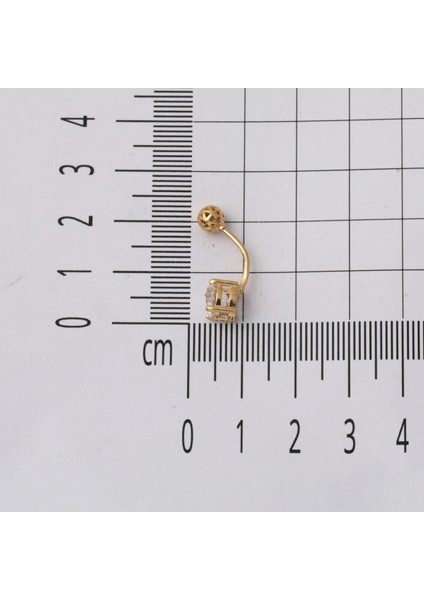 14 Ayar Tektaşlı Altın Göbek Piercing fırsatları
