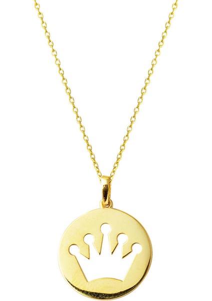 Kral Tacı Plaka Altın Kolye