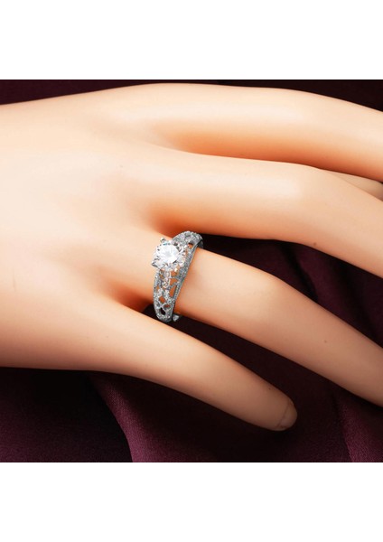 Özel Tasarım Tek Taş 14 Ayar Beyaz Altın Yüzük modelleri